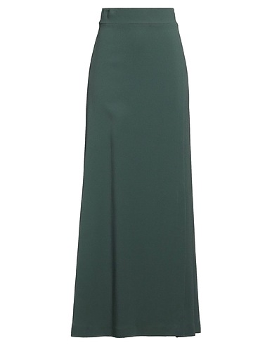CLIPS Long skirt Dark green 66% Viscose, 30% Acetate, 4% Elastane