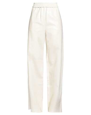 WEEKEND MAX MARA Pantalone Avorio 74% Viscosa, 15% Poliestere, 7% Cotone, 4% Fibre di banana, Spalmato poliuretano