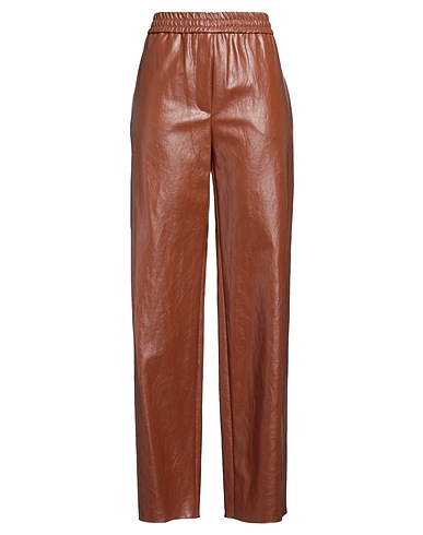 WEEKEND MAX MARA Casual trouser Brown 74% Viscose, 15% Polyester, 7% Cotton, 4% Banana fiber, Polyurethane coated