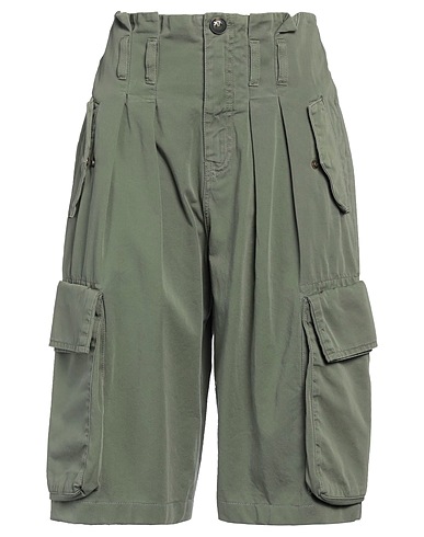 PINKO Shorts & Bermuda DENIM Verde militare 100% Cotone