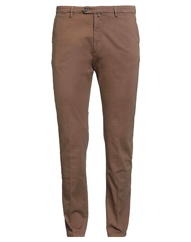LUIGI BORRELLI NAPOLI Casual pants Brown 97% Cotton, 3% Elastane