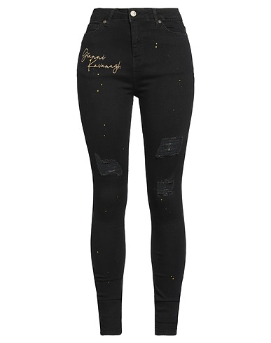 GIANNI KAVANAGH Denim trousers Black 98% Cotton, 2% Elastane