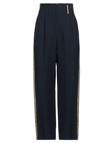 ALYSI Casual pants CHOCOLAT Navy 63% Cotton, 37% Virgin Wool, Viscose, Acetate, Polyester