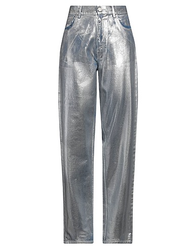 PT Torino Denim trousers Silver 60% Cotton, 40% Lyocell