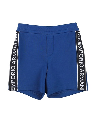 EMPORIO ARMANI Shorts & Bermuda Bright blue 76% Cotton, 18% Polyester, 6% Elastane, Polyamide