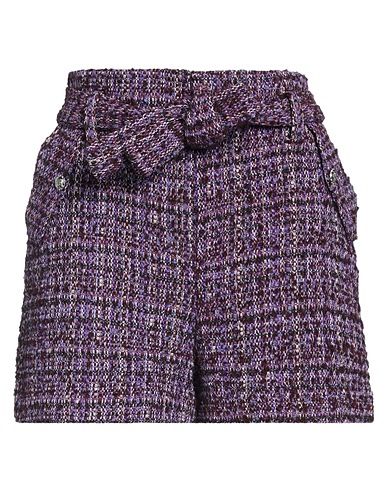 MAJE Shorts & Bermuda Purple 32% Cotton, 26% Acrylic, 21% Polyester, 13% Wool, 8% Other Fibres
