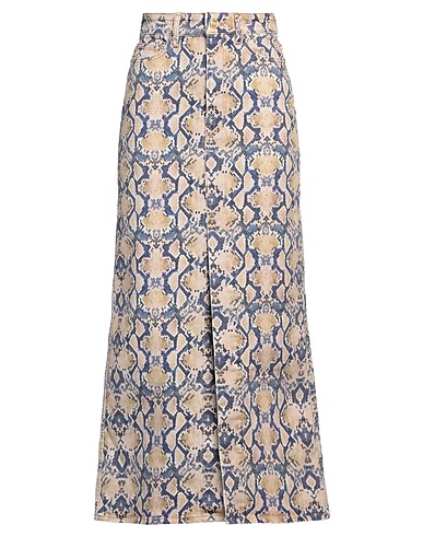 GANNI Denim skirt Beige 99% Organic cotton, 1% Elastane
