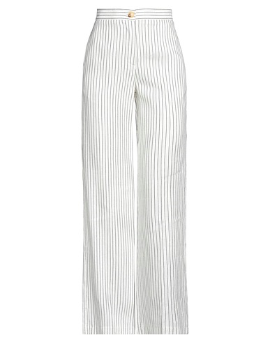 VICOLO Casual trouser White 31% Linen, 31% Viscose, 26% Cotton, 12% Polyester