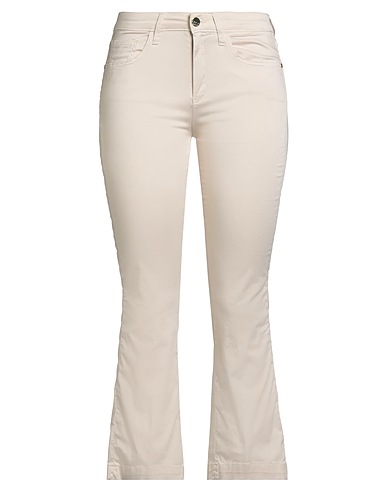 KAOS JEANS Casual trouser Ivory 96% Cotton, 4% Elastane