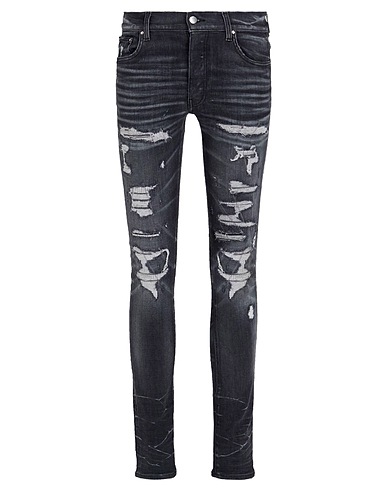 AMIRI Denim pants Black 92% Cotton, 6% Elastomultiester, 2% Elastane, Cow leather