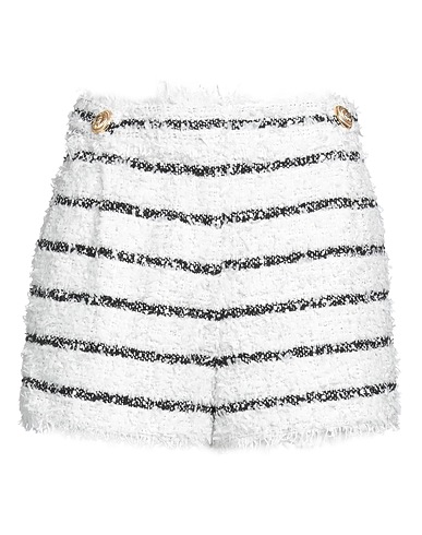 BALMAIN Shorts & Bermuda White 40% Cotton, 40% Polyamide, 9% Polyester, 6% Viscose, 5% Acrylic