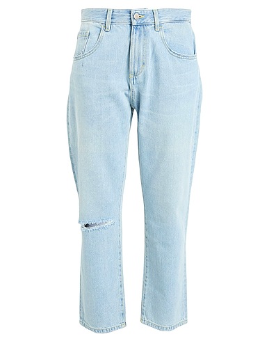 ICON DENIM Denim trousers Blue 100% Cotton