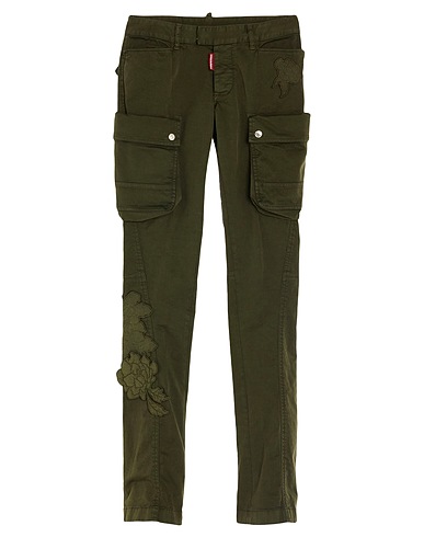 DSQUARED2 Casual trouser Military green 98% Cotton, 2% Elastane