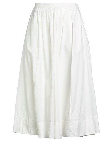 FORTE_FORTE Midi skirt White 100% Cotton