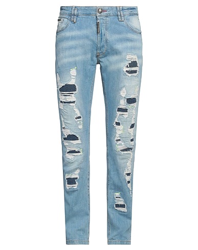 PHILIPP PLEIN Denim pants Blue 98% Cotton, 2% Elastane
