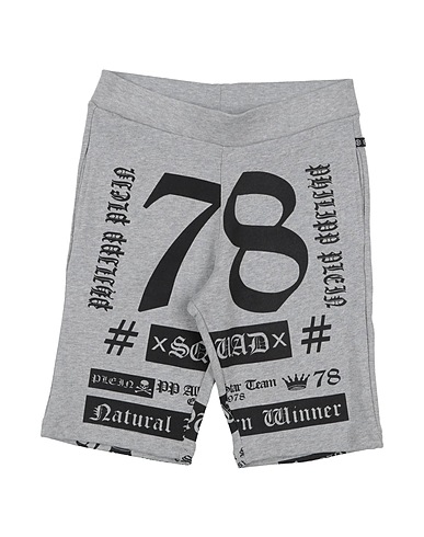 PHILIPP PLEIN Shorts & Bermuda Grey 100% Cotton