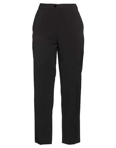 ANGELO MARANI Casual pants Black 88% Polyester, 12% Elastane