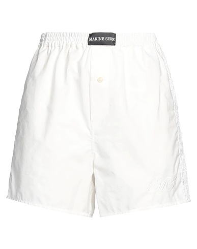 MARINE SERRE Shorts & Bermuda WHITE LINE White 87% Cotton, 13% Hemp
