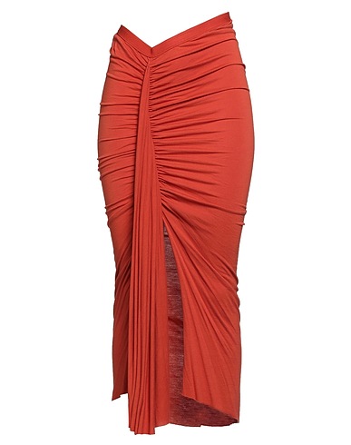 RICK OWENS LILIES Midi skirt Brick red 100% Viscose