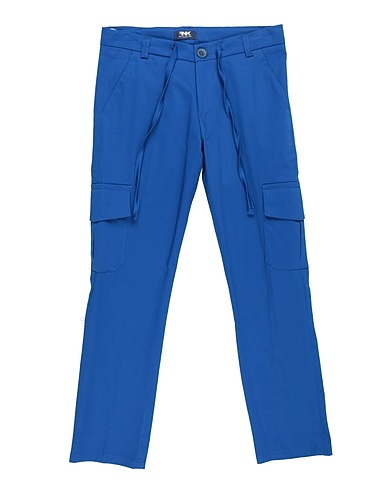 MANUELL & FRANK Casual pants Bright blue 98% Cotton, 2% Elastane