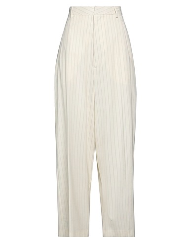 MM6 MAISON MARGIELA Casual trouser Off white 69% Polyester, 30% Viscose, 1% Elastane