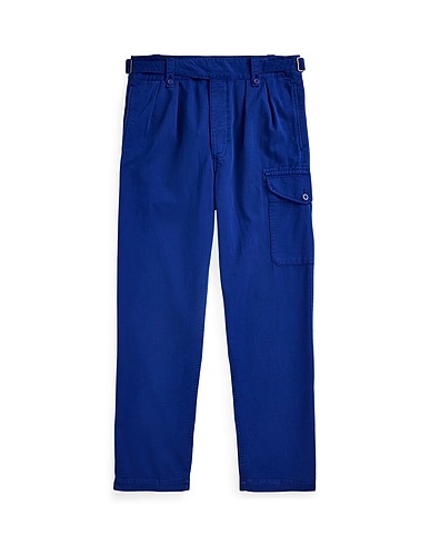 POLO RALPH LAUREN Casual trouser RELAXED FIT PLEATED TWILL CARGO PANT
 Blue 100% Cotton
