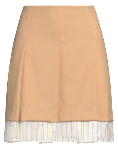 MARNI Mini skirt Camel 100% Virgin Wool, Cupro