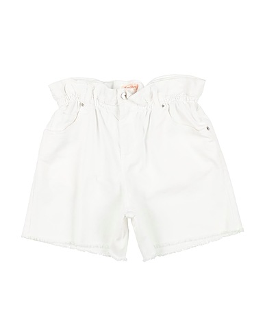 LOVE THERAPY Denim shorts BIANCO 97% Cotton, 3% Elastane