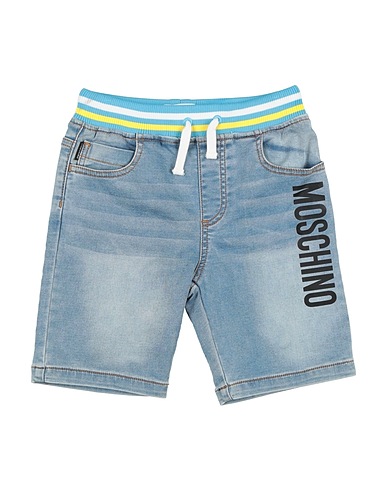MOSCHINO KID 데님 반바지 블루 83% 코튼, 15% 폴리에스테르, 2% 엘라스테인, 비스코스