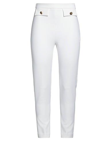 ELISABETTA FRANCHI Casual pants White 96% Polyester, 4% Elastane