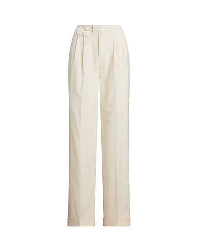 LAUREN RALPH LAUREN Pantalon PLEATED WOOL TWILL STRAIGHT PANT
 Blanc cassé 100% Laine