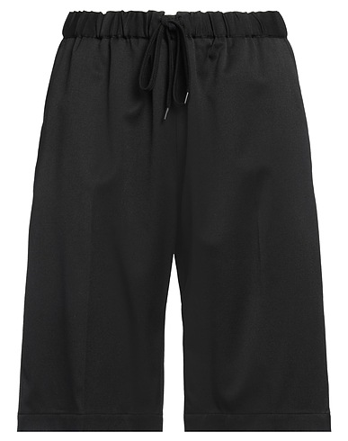MM6 MAISON MARGIELA Shorts & Bermuda Black 54% Polyester, 44% Virgin Wool, 2% Elastane