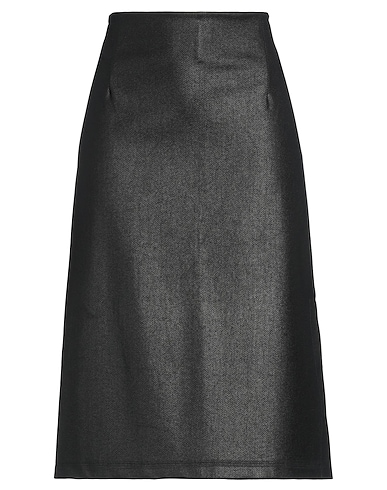 LE STREGHE Midi skirt Black 65% Viscose, 30% Nylon, 5% Elastane