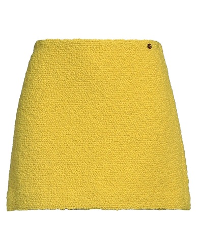 OTTOD'AME Mini skirt Lime green 95% Wool, 5% Polyamide
