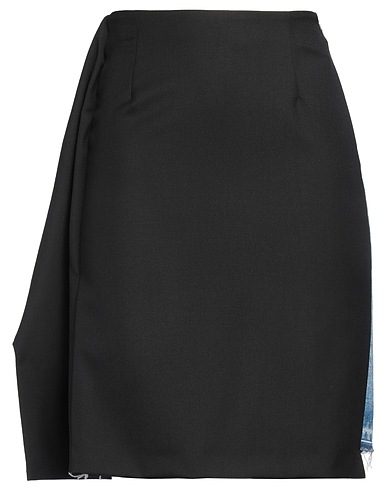 MM6 MAISON MARGIELA Denim skirt Black 55% Polyester, 45% Wool