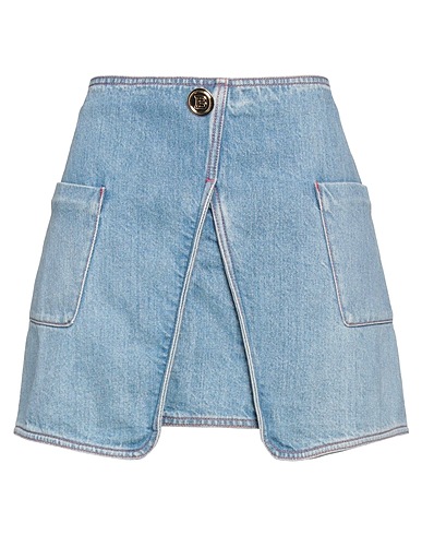 BALMAIN Denim skirt Blue 100% Cotton