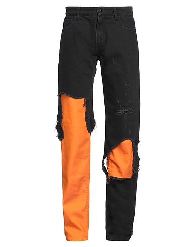 RAF SIMONS Denim trousers Black 100% Cotton, Polyester