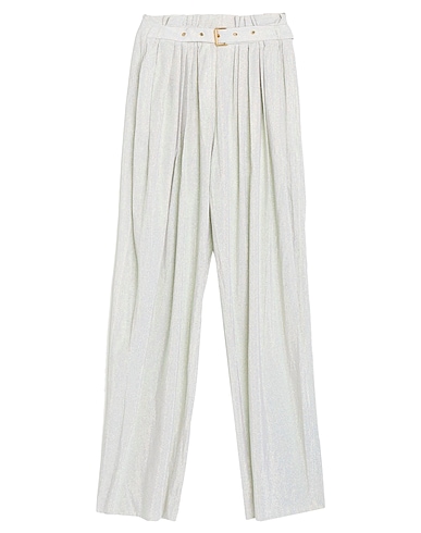 BALMAIN Casual trouser White 100% Silk, Aluminium