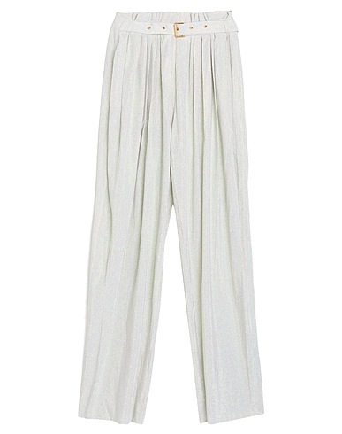 BALMAIN Casual trouser 100% Silk, Aluminium