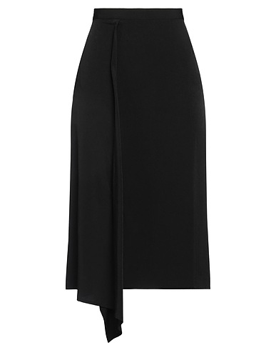 YOHJI YAMAMOTO Midi skirt COLLECTION Black 57% Triacetate, 43% Polyester