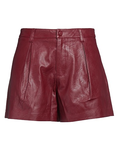 TWINSET Shorts & Bermuda Burgundy 50% Polyester, 50% Viscose