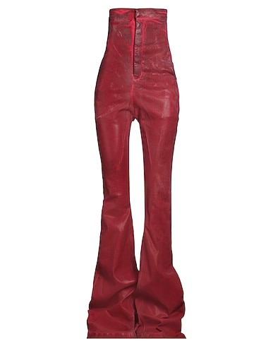 RICK OWENS Denim pants Red 85% Cotton, 10% Polyester, 5% Elastane