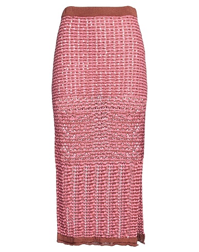 MARCO RAMBALDI Midi skirt Pink 68% Linen, 16% Cotton, 16% Polyester
