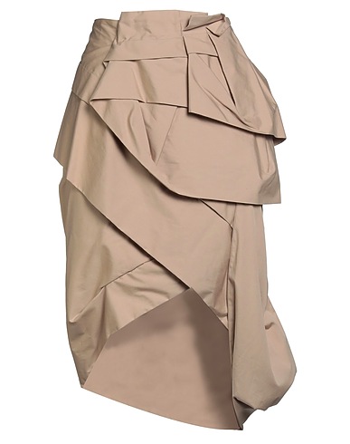 DRIES VAN NOTEN Midi skirt Beige 100% Cotton