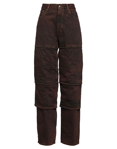 Y/PROJECT Denim trousers Dark brown 100% Organic cotton