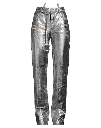 THE ATTICO Casual trouser Silver 100% Lambskin