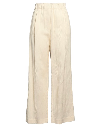 ALYSI Casual pants Cream 68% Cotton, 32% Linen