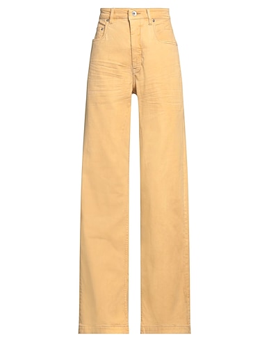DRKSHDW by RICK OWENS Denim pants Mustard 90% Cotton, 7% Polyester, 3% Rubber