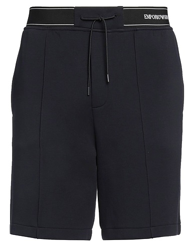 EMPORIO ARMANI Shorts & Bermuda Blu notte 76% Cotone, 18% Poliestere, 6% Elastan, Poliammide