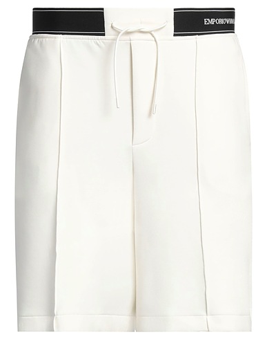 EMPORIO ARMANI Shorts & Bermuda Off white 76% Cotton, 18% Polyester, 6% Elastane, Polyamide